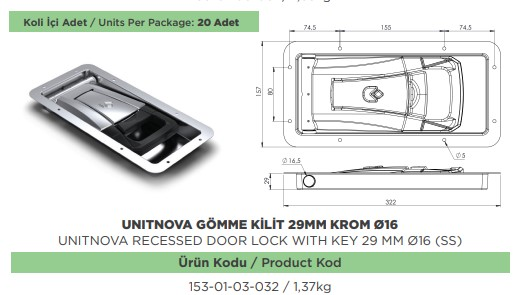 UNITNOVA GOMME KILIT 29 MM KROM CAP 16